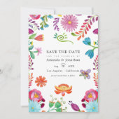 Watercolor Bloemen Mexicaans Fiesta Bruiloft Foto Save The Date (Voorkant)