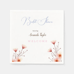 Watercolor Bloemen Minimal Bridal Shower  Servet