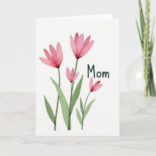 Watercolor Bloemen Moeder Kaart