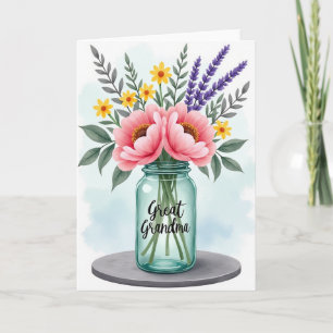 Watercolor Bloemen Oma Kaart