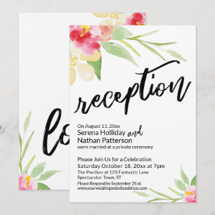 Watercolor Bloemen & Ontvangst met Informele Handg Kaart