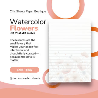 Watercolor Bloemen Ontwerp 3M Post-it® Notities Notes