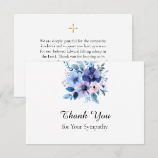 Watercolor Bloemen Orthodoxe Christelijke Uitvaart Bedankkaart