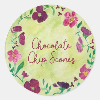 Watercolor Bloemen Ronde Sticker