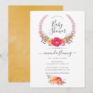 Watercolor Bloemen Safari Baby Shower Kaart