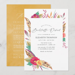 Watercolor Bloemen Safari Bachelorette Weekend Kaart