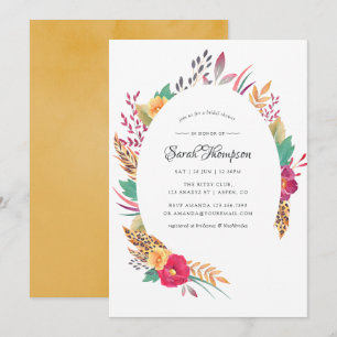 Watercolor Bloemen Safari Bruidsfeest Kaart