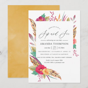 Watercolor Bloemen Safari Kijk en Drink Kaart