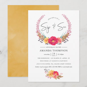 Watercolor Bloemen Safari Kijk en Drink Kaart