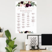 WATERCOLOR BLOEMEN STOELENPLAN, ALFABETISCH POSTER (Thuiskantoor)