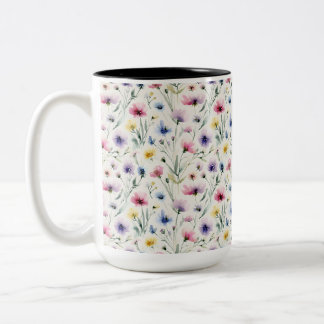 Watercolor Bloemen Tweekleurige Koffiemok