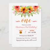 Watercolor Bloemen Uitnodiging Twee (Voorkant / Achterkant)