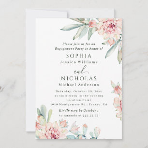 Watercolor Bloemen Verlovingsfeest. Boho Botanisch Kaart