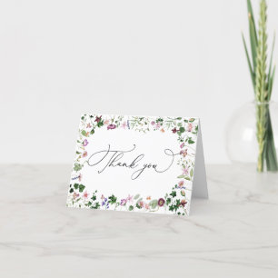 Watercolor bloemen wilde bloemen bedankkaart