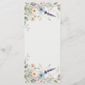 Watercolor Bloemen Wilde Bloemen Lente Trouw Menu (Achterkant)