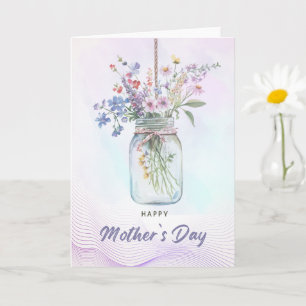 Watercolor Bloemenboeket Moederdagkaart Kaart