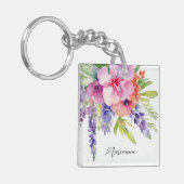 Watercolor Bloemenboeket Sleutelhanger (Voorkant Links)