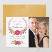Watercolor Bloemensafari Bruiloft Save The Date (Voorkant / Achterkant)
