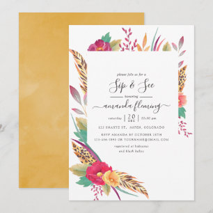 Watercolor Bloemensafari Kijk en Drink Kaart
