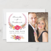 Watercolor Bloemensafari Trouw Save the Date Magnetische Uitnodiging (Voorkant)