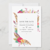 Watercolor Bloemensafari Trouwfoto Save The Date (Voorkant)