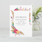 Watercolor Bloemensafari Trouwfoto Save The Date (Staand voorkant)