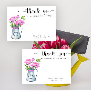 Watercolor bloemenvase bedankt babyshower