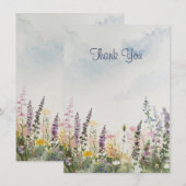 Watercolor Bloemenweide | Rustieke Boho Bedankkaart (Voorkant / Achterkant)