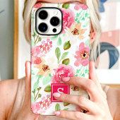 Watercolor Bloemig Monogram Case-Mate iPhone Case