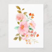 Watercolor Bloemige Bruiloftsshower Trivia Vraag Flyer (Achterkant)