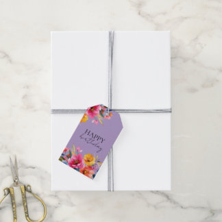Watercolor Bloemmotief | Modern Bloemendesign Cadeaulabel