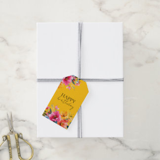 Watercolor Bloemmotief | Modern Bloemendesign Cadeaulabel