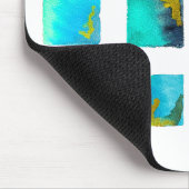 watercolor blue and green squares muismat (Hoek)