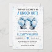 Watercolor Blue Boxing Baby Boy Shower Invitation (Devant)
