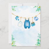 Watercolor Blue Boy Baby shower Invitation (Dos)