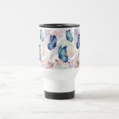 Watercolor Blue Butterflies Mug Design – Elegant  (Centre)
