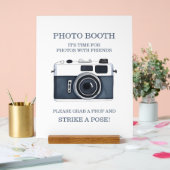 Watercolor Blue Camera Wedding Photo Booth  (Mariage)