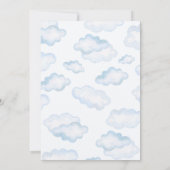 Watercolor Blue Cloud Baby shower merci cartes (Dos)