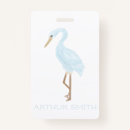 Watercolor Blue Crane Badge (Voorkant)