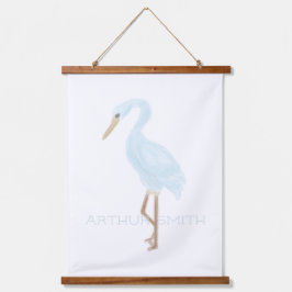 Watercolor Blue Crane Hangend Wandkleed