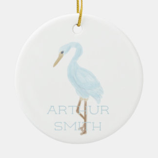 Watercolor Blue Crane Keramisch Ornament
