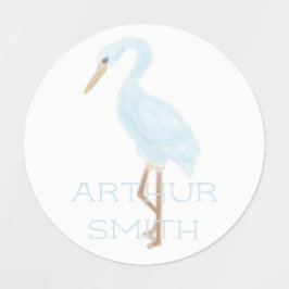 Watercolor Blue Crane Labels