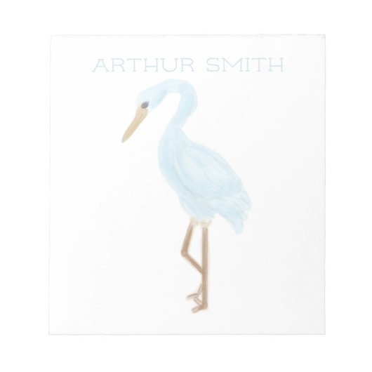 Watercolor Blue Crane Notitieblok (Voorkant)