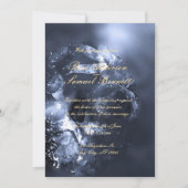 Watercolor Blue Floral Monogram Wedding Invitation (Devant)