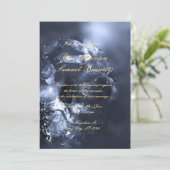 Watercolor Blue Floral Monogram Wedding Invitation (Debout devant)