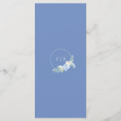 Watercolor Blue Floral Wedding Programme (Dos)