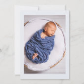 watercolor blue florals Invitation baptême (Dos)