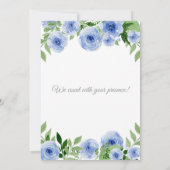 Watercolor Blue Flowers Baby Shower Invitation (Dos)