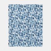 Watercolor blue flowers fleece blanket (Voorkant)