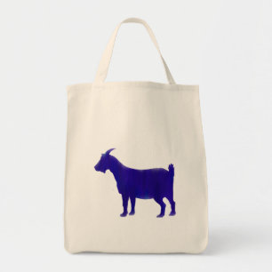 Watercolor Blue Goat Tote